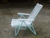 三折折叠躺椅休闲椅白色塑料躺椅午休椅午休折叠床沙滩椅