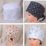 全棉印花护士帽手术室帽子 医生帽病人帽食品女款通用系带子纯棉