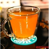 星巴克水杯双层玻璃杯子创意马克杯大容量咖啡杯牛奶茶杯带勺包邮