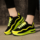春夏季新款韩版休闲女学生增高潮流黄绿色气垫鞋运动阿甘跑步鞋子