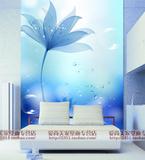 1045现代简约 墙纸壁纸客厅沙发卧室电视背景大型壁画 蓝色花纹