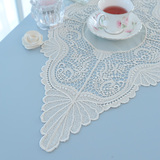 韩国代购欧式田园餐桌刺绣装饰桌布韩式梳妆台桌旗小台布蕾丝垫