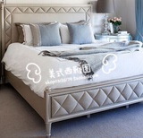 新古典全实木双人软包床美式橡木床 法式复古床后现代婚床 简欧床