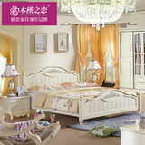 木槿之恋韩式田园双人床1.8米1.5白色欧式实木质雕花婚床组合家具