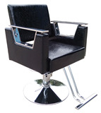 高档美发沙龙店理发椅子时尚剪发理容凳子不锈钢扶手厂家直销956