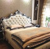 欧式床实木床双人床新古典田园真皮床婚床1.8米简约法式床美式床