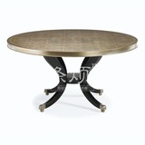 涤烦|高端定制家具|美式后现代简约实木圆形餐桌饭台CA10