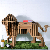 创意家居家具 设计师家具装饰品 个性木质置物架 狮子茶几/边几