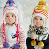 婴儿帽子秋冬6-12月冬季宝宝帽子加绒加厚儿童毛线帽1-2岁男女