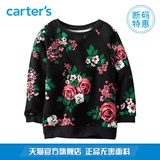 Carter's1件式黑色长袖上衣田园印花套头卫衣全棉婴儿童装235G071