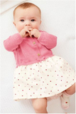 现货 英国现货NEXT童装新款女童女宝粉色长袖针织印花裙子