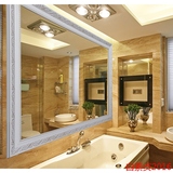 简约欧式实木长方形防水大浴室镜子壁挂镜卫浴镜卫生间镜定制