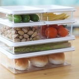 韩国进口环保树脂密封保鲜盒 冷藏收纳盒 自由叠加冰箱食品密封盒