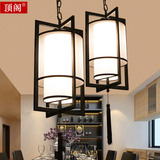 现代新中式餐厅led吊灯创意复古典铁艺欧式客厅过道单头小吊灯具