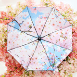 浪漫樱花黑胶遮阳伞防紫外线创意太阳伞折叠晴雨伞防晒小黑伞女
