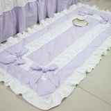 紫条纹地垫卧室床边地垫可手洗吸尘爬行垫全棉榻榻米垫子定制包邮