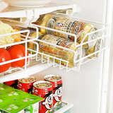 冰箱抽屉式可伸缩挂架 厨房铁艺储物置物架隔层收纳架隔板整理架