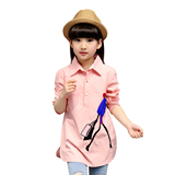 女童夏装衬衫短袖2016新款衬衣儿童春秋款中大童韩版女童装打底衫