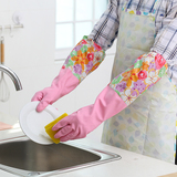 加厚橡胶 加绒洗碗手套耐用家务防水加长乳胶皮洗衣套甩卖可爱