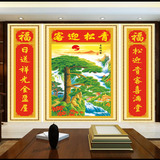 琴棋书画钻石画客厅中堂画迎客松中国风系列对联钻石十字绣新款