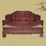 红木家具 简约明清古典实木双人床 南美酸枝木1.5/1.8米如意大床