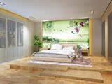 3D立体蝴蝶白玫瑰现代简约无纺布客厅卧室沙发无缝墙布个性壁画