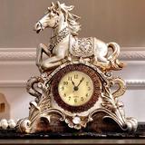 欧式古典家居装饰摆件 工艺品富贵马摆件 客厅书房时钟台钟创意个