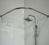不锈钢L型浴帘杆 弧形浴室窗帘杆 洗澡间弯形挂帘杆子加厚可定做