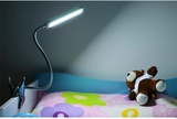 LED金属夹子台灯 USB接口带插头电脑卧室床头夹子灯 长臂夹灯