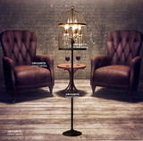 复古别墅创意个性美式灯铁艺鸟笼卧室客厅北欧式酒吧水晶落地灯具