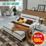 全友家居双人床1.5米1.8m板式床大床 现代简约卧室家具床121802