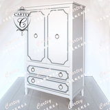 卡蒂高度家具欧式美式创意定制实木 儿童衣柜 储物柜 童房配套柜
