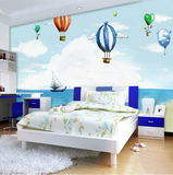 3D大型壁画墙纸 儿童房卡通卧室背景墙 地中海环保壁纸 放飞梦想