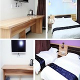 重庆宾馆酒店成套家具 板式单人双人床 床头柜 衣柜 桌椅 茶几厂