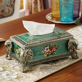 洛可兰迪系列 欧式纸巾盒 奢华复古抽纸盒餐巾盒高档家居装饰摆件