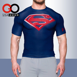安德玛UA英雄超人t恤紧身衣男运动短袖骑行健身速干衣篮球背心
