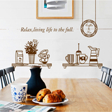 创意个性贴纸可移除墙贴画墙贴餐厅厨房柜门贴餐具玄关自粘装饰品