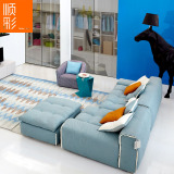 北欧布艺沙发组合简约现代创意沙发小户型品牌布沙发时尚客厅家具