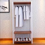曼思晶缘卧室实木衣帽架落地简易大容量衣柜挂衣架组合板式衣柜