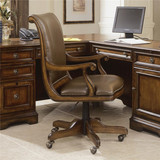 美式实木办公椅美式电脑椅子家用办公椅老板大班椅真皮欧式家具