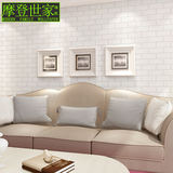 T现代仿古白砖壁纸  韩式特色简约文化石砖头墙纸 客厅电视背景墙
