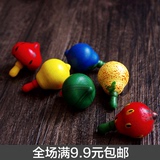 传统男女孩儿童益智玩具 木制彩色水果陀螺日本小丑倒立陀螺2-6岁