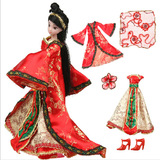 娇儿芭比娃娃旗袍美女古装衣服女孩儿童中国贵妃玩具礼物H025包邮