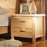 包邮实木床头柜简约榉木床头柜胡桃储物柜木质抽屉收纳柜中式定做
