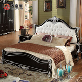 婚床白色新古典双人床后现代欧式真皮大床原木1.8米实木床2人雕花