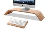 苹果台式液晶电脑显示器屏实木白桦木木架增高托架底座支架木架子