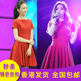 maje香港正品代购2016夏装女红色连衣裙夏季显瘦气质红裙子夏裙