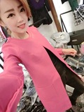 韩版风衣中长款皮夹克修身女性白色黑色口袋通勤粉红色外套装饰