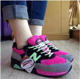 韩国580运动鞋跑步鞋N字母女鞋明星同款枚红粉色厚底内增高旅游鞋