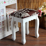 实木布艺化妆梳妆凳 海绵坐凳白色凳子 欧式现代简约韩式田园宜家